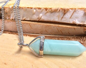 Gem Amazonite necklace Amazonite pen necklace