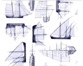 Ship fabric Nautical fabric, sailing fabric, Quarter Deck fabric Free domestic Shipping over 50