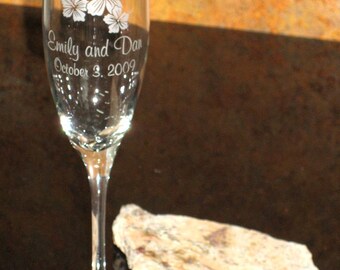 Tropical Wedding Toasting Glass - Set of 2