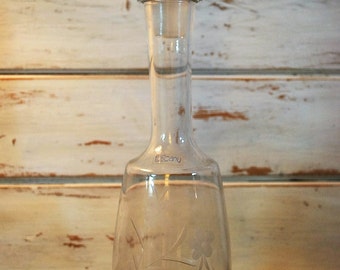 Vintage Etched Decanter, Made in Tuscany, Vintage Italian Decanter, Vintage Crystal Decanter, Crystal Decanter, Liquor Decanter