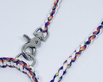 Paracord Dog Lead Rainbow