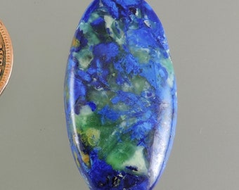 Blue Bird Azurite Cabochon, Blue Bird Azurite Cab, Designer Blue Bird Cab, Pendant Cab, Gift Cab, C3085, Hand Cut by 49erMinerals
