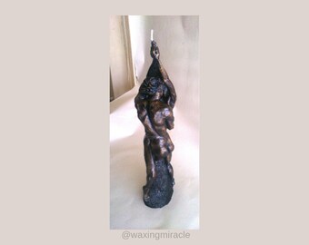 Lovers candle in bronze, loving couple, love candle, romantic gift, kissing candle by waxingmiracle.