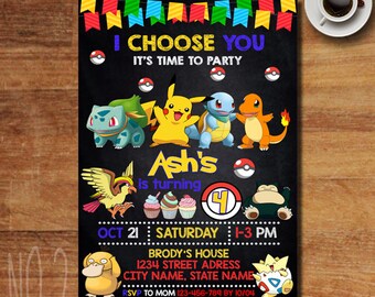 Pokemon Birthday Invitation, Pokemon Invitation, Pokemon Party, Pokemon Birthday Decorations, Pokemon Party Invitation, Pokemon Invite