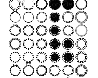 Circle Monogram Frame SVG Cut Files, Circle Frame SVG Cut Files for Silhouette, Cricut and other Vinyl Cutters, digital cut file, svg files