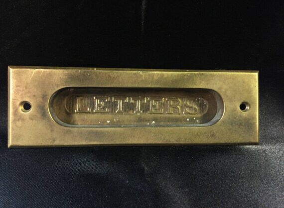 Vintage Letter Slot, Brass Mail Drop Slot, Mailbox Slot, Mail Box Vintage Letter Slot, Brass Mail Drop Slot, Mailbox Slot, Mail box Door Slot Antique Hardware Hinged Door Postal Slot Salvaged Brass Hardware from ... - Vintage Letter Slot, Brass Mail Drop Slot, Mailbox Slot, Mail Box