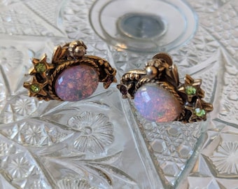 Dragons Breath Opal Screwback Earrings