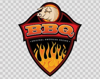 Decal Sticker Bbq Barbeque Original American Recipe Pig 07598