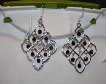 Black & White Chandelier Earrings