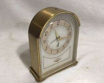 Old brass Made JAZ alarm clock in France Vintage 70s