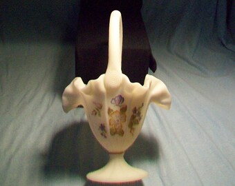 Fenton Hand Painted Artist Signed Easter Basket
