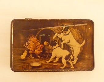 Vintage Tin Box MacRobertson's Tin Terrier Lithograph The Intruders
