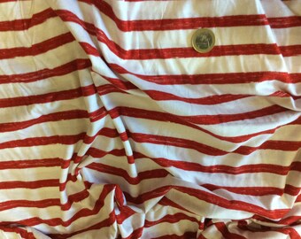 Red and white striped cotton jersey