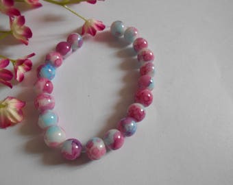 x 20 beads 3 colors pink blue white