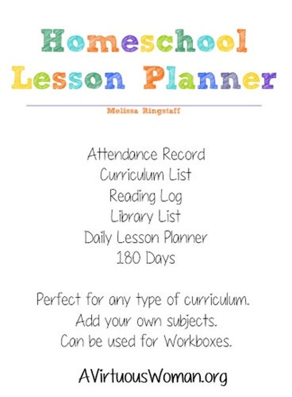 lesson planner homeschool