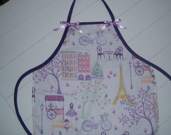 Child's Lavender Apron with French Theme