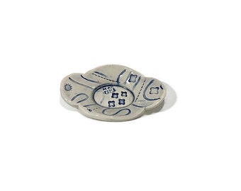 Blue and clear glaze stoneware bowl, ceramic, pottery, handmade, original, hand thrown, shiny, food safe, dishwasher safe