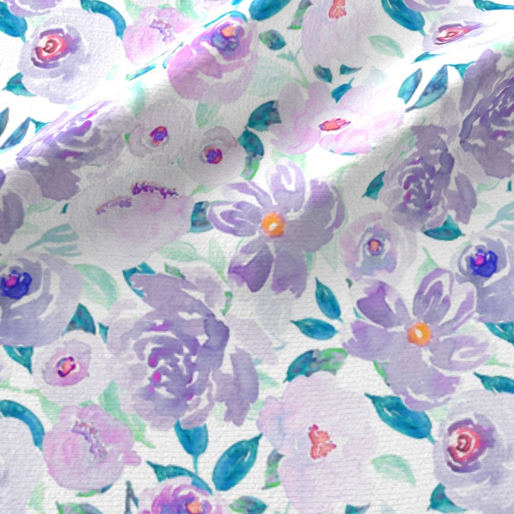 Lavender Floral Fabric by the Yard Baby Floral Fabric Cotton