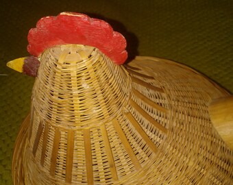 Wicker Chicken Basket, Hen Shape Storage Basket