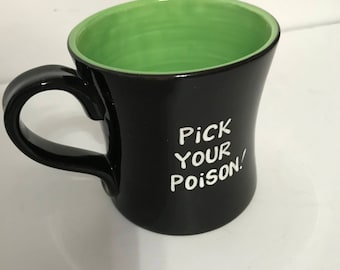 Pick your poison large coffee cup