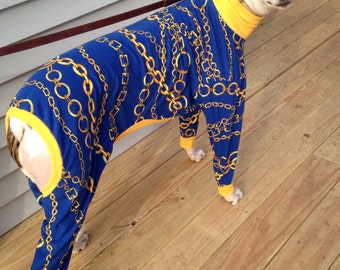 Greyhound Light weight 4 leg Bling pajamas. Custom sized.