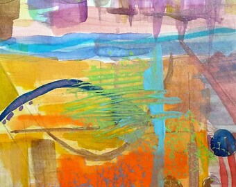 Abstract Painting Greeting Card, Mixed Media Art, Art Card