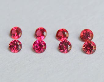 Burma Spinel, 2mm Spinel, Spinel Melee, Spinel rounds, Red Spinel, Neon Red Spinel