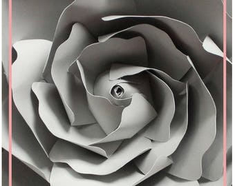 PDF Flower Center Template, Center of the Rose, Paper Flower Template, Paper Rose Template, Base and Instruction Including