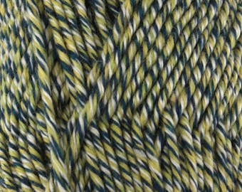 Chunky Melody Lake Front Green Yellow Wool Blend Yarn Bulky 100g/skein