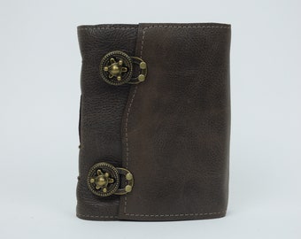Leather Journal - Handmade paper with twist latch closure