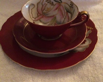 Vintage Royal Sealy China Trio | Teacup Saucer Dessert Plate | Collectible China