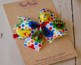 Sesame Street Hair Bow,PICK PATTERN,Hair Bows,Baby Hair Clips,Girls Hair Bows, Clippies,Newborn Bow,Toddler Bow,Sesame Street Headband,