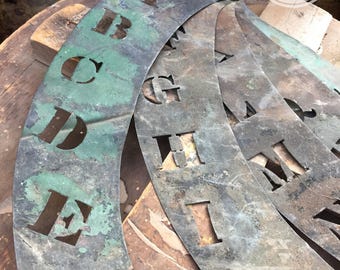 Vintage Copper Brass Stencil Alphabet and Numbers Set