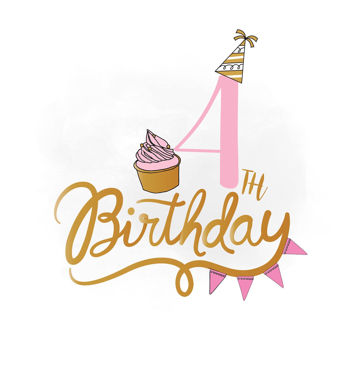 Download 4th Birthday SVG clipart baby girl Birthday Quote Birthday