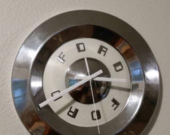 Vintage 1950's Ford Hubcap Clock