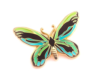 Queen Alexandra's Birdwing Enamel Pin (butterfly pin hard enamel pin lapel pin badge jewelry cute butterfly jewelry cloisonne backpack pins)