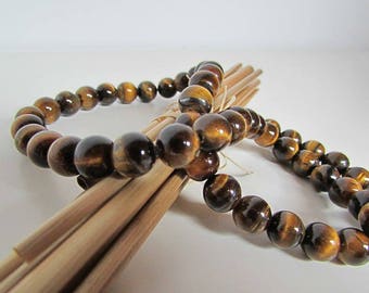 Tiger eye, Pearl Tiger eye bead 10 mm, 8 mm gem stone, 6 mm, 4 mm
