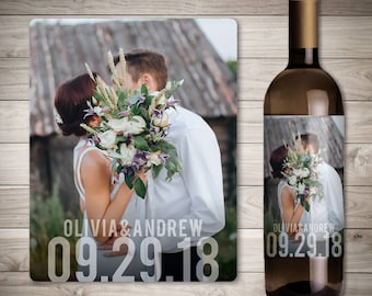 Photo Wedding Wine Label - Custom Wine Label - Personalized Wine Label - Wedding Wine Bottle Label - Wedding Decoration