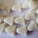20 Opaque White Luster Flat Czech Glass Bell Flowers Size 9x10mm