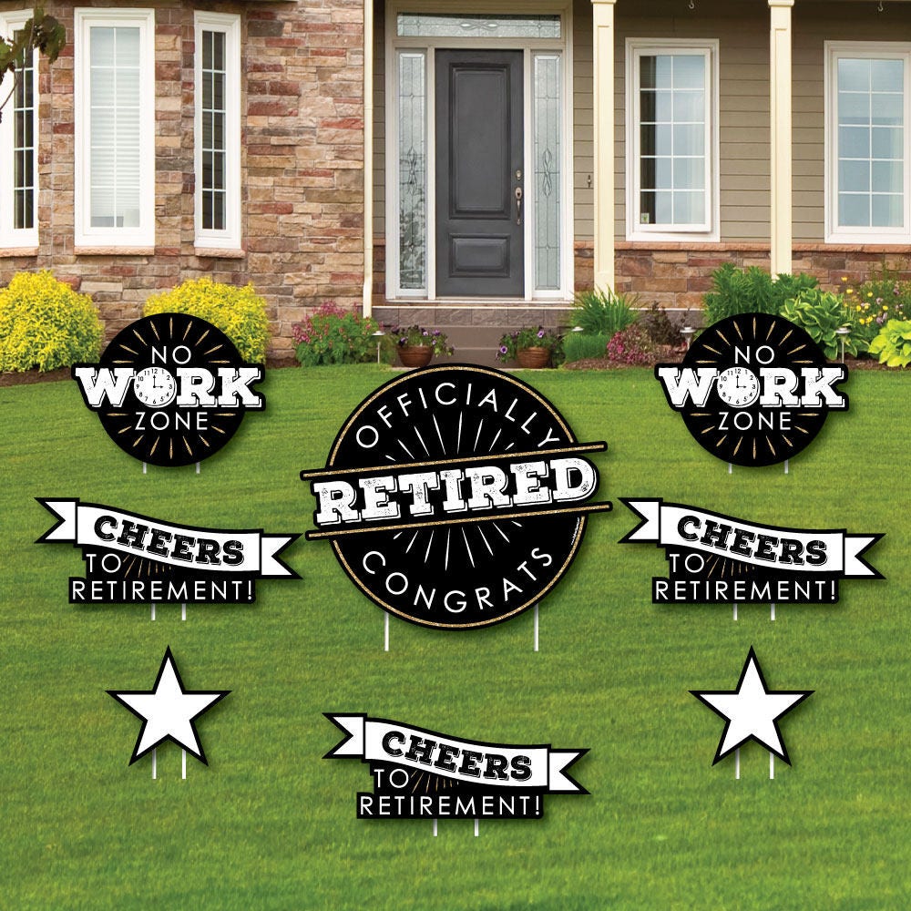 Happy Retirement Shaped Lawn Decorations Outdoor