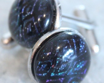 On sale! Dichroic Fused Glass Cuff Links