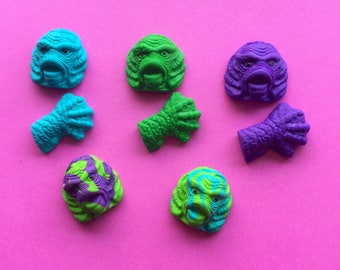 Creature From The Black Lagoon Lapel - b movie neon horror pin up psychobilly kitsch gillman monster