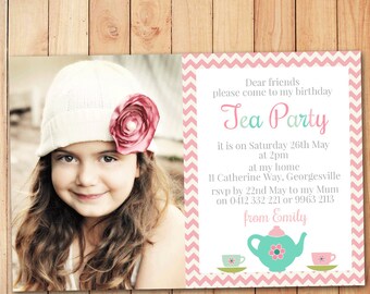 Tea Party - Kids Birthday Invitation