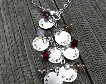 LIMITED TIME SALE Cascade Mothers or Family Necklace