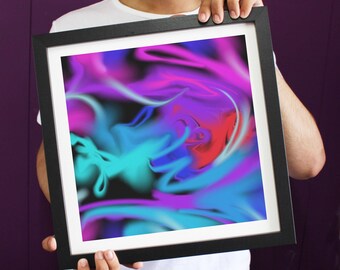 Abstract Strong Vibrant Colours 'Shock Blur' Framed Art Print ART111