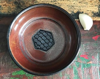 Ceramic Garlic Grater Bowl - Garlic Grater Dish - Ginger Grater
