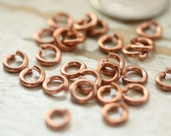 18g Solid Copper Jump Rings 5.5mm Saw Cut Open Unsoldered, 1/8" ID - 25 pc, Pure Copper Jumprings Findings