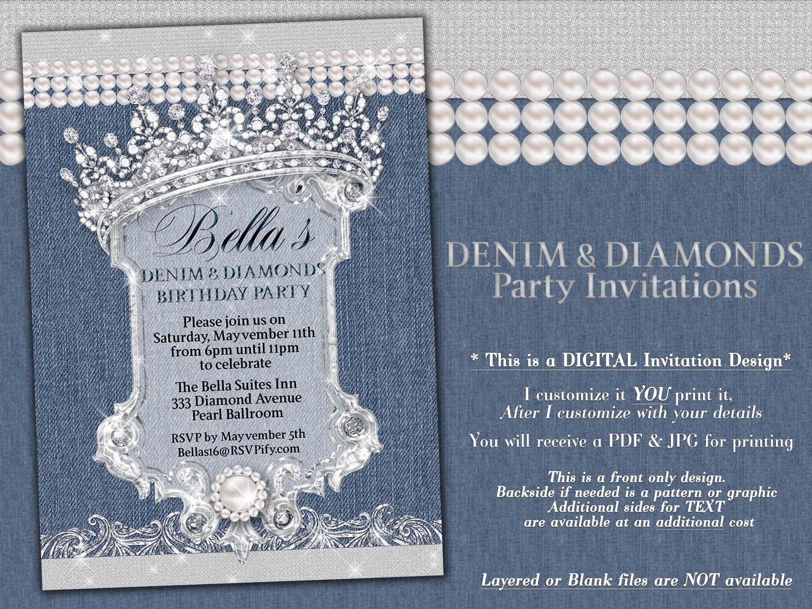 Denim And Diamonds Invitation Ideas 6