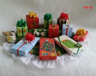Miniature Presents (1/12th Dollhouse scale) for Holiday Decorating