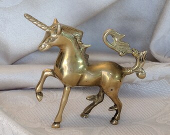Vintage Unicorn Figurine Brass Unicorn